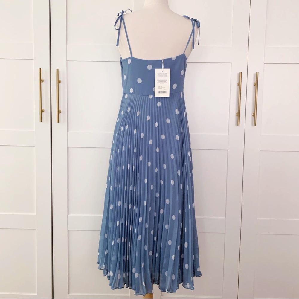 NWT Sezane Nissa Blue Polka Dot Dress - Picture 6 of 11